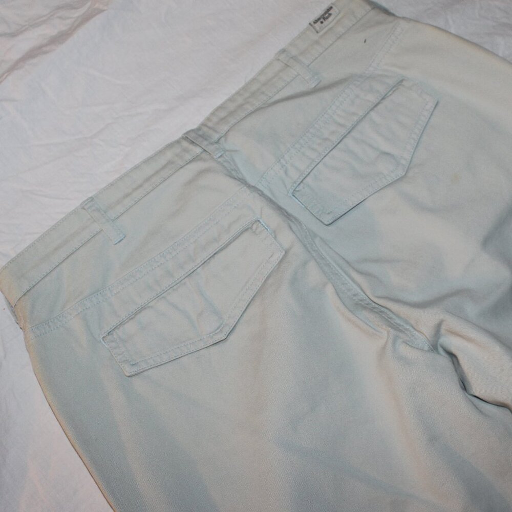NWT - Abercrombie & Fitch Dusty Blue Sz 6 Long Chino Pant Button Fly Flap Pocket - Picture 14 of 15